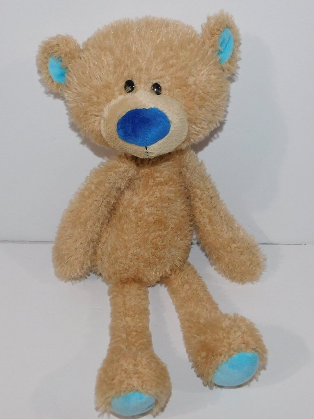Gund Toothpick Bear BRAVE GC023 Tan Blue Teddy Sick Kids 16" Plush Stuffed
